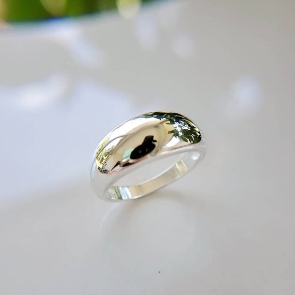 Dome Ring, Sterling Silver Women Ring, Art Deco Ring, Statement Jewelry, Chunky - Picture 8 of 9